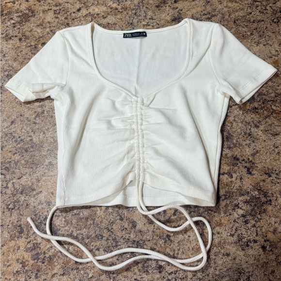 Zara Ruched Crop Top - Picture 2 of 3